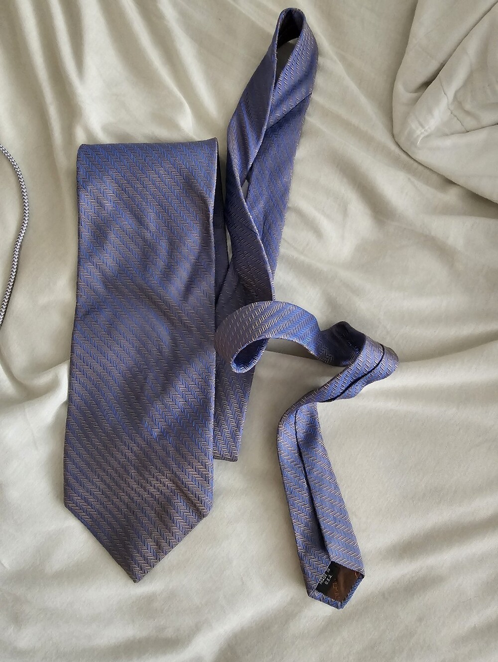 Vintage Balmain Blue Striped Iridescent Tie